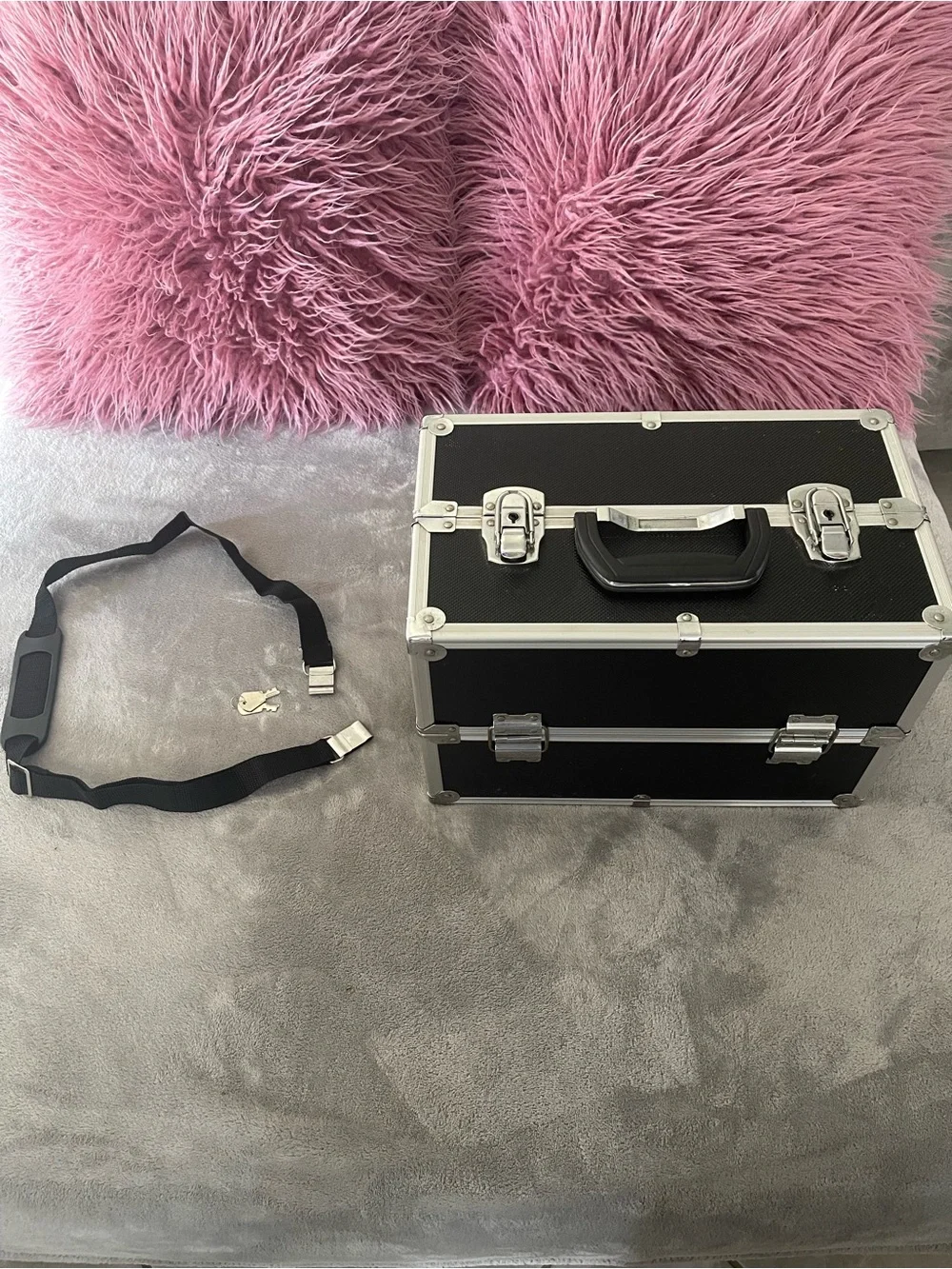 Victoria's Secret Black and Silver Makeup Train Case